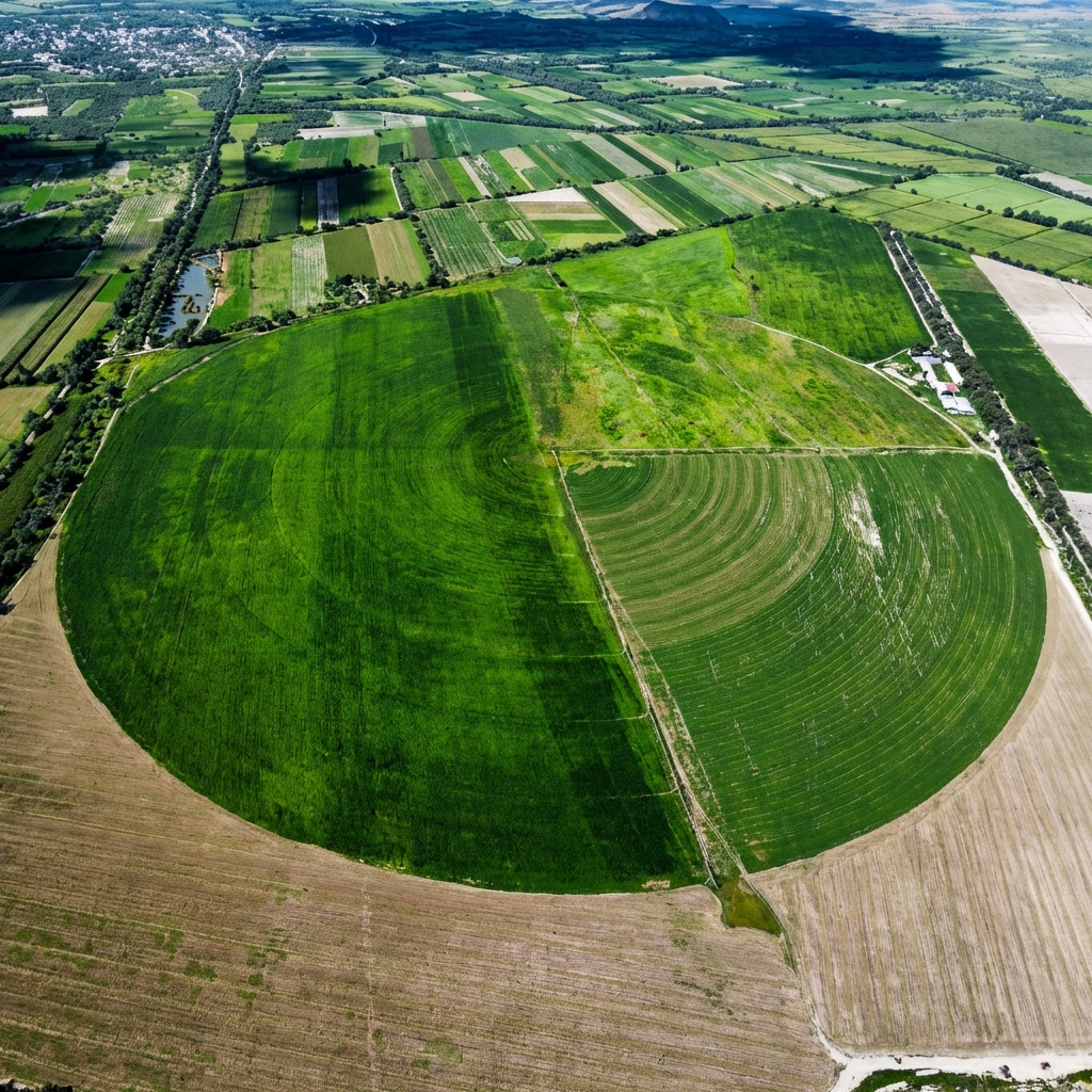 Vista aérea campos Agrícola Mazgro